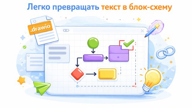 Пример схемы, собранной в EasyDrawio из текстового описания